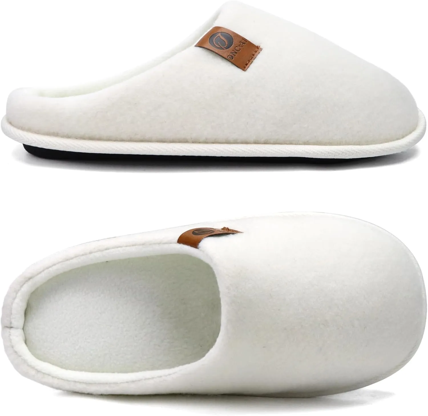 ONCAI Mens Cozy Memory Foam Scuff Slippers Slip On Warm House Shoes Indoor/Outdoor with Best Arch Support