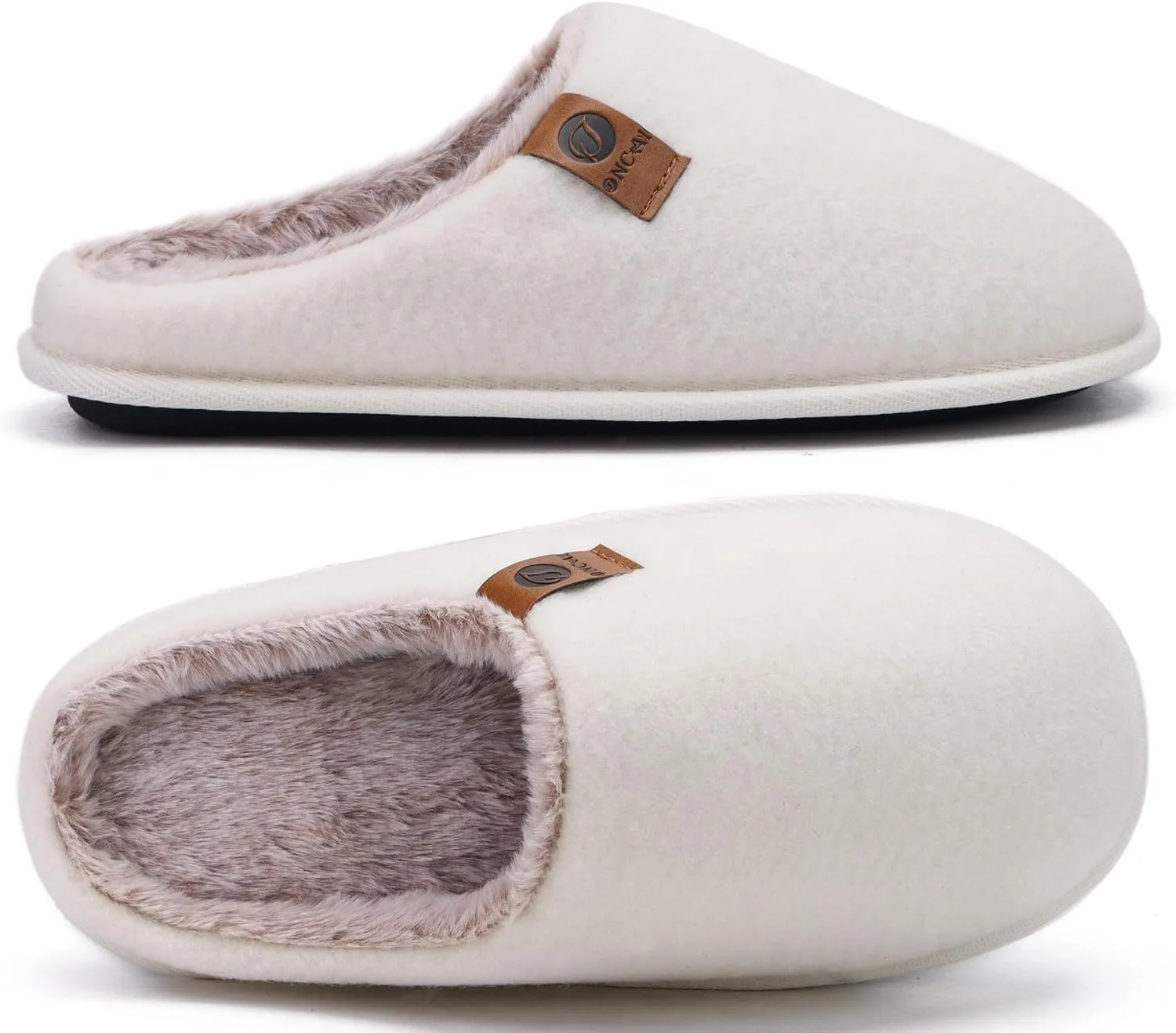 ONCAI Mens Cozy Memory Foam Scuff Slippers Slip On Warm House Shoes Indoor/Outdoor with Best Arch Support
