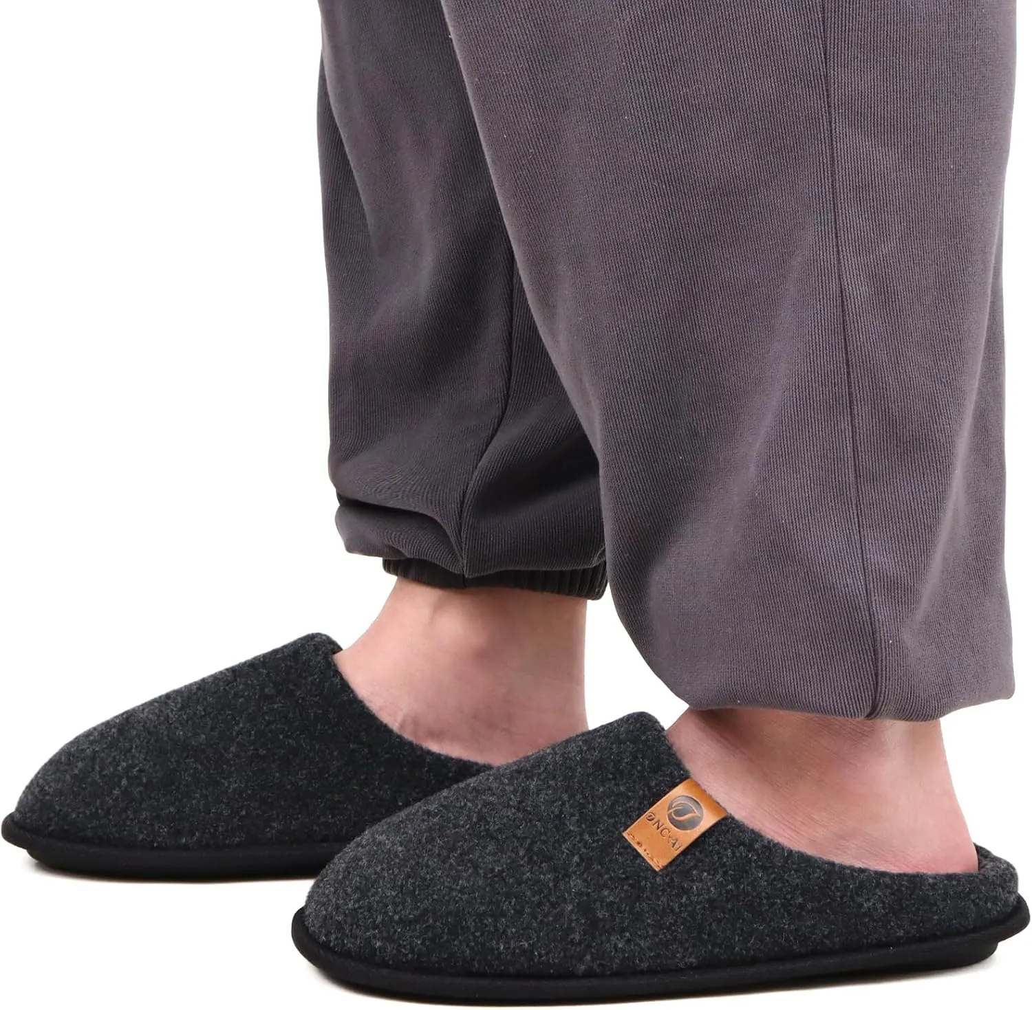 ONCAI Mens Cozy Memory Foam Scuff Slippers Slip On Warm House Shoes Indoor/Outdoor with Best Arch Support