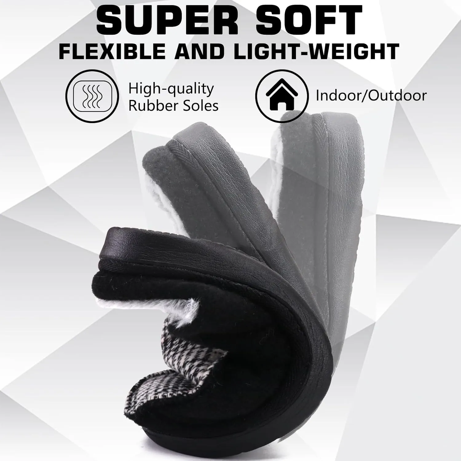 ONCAI Mens Felt Slippers Wool and Cotton-Blend High-Density Memory Foam House Shoes with Indoor and Outdoor Rubber Soles (US Size 7-15)