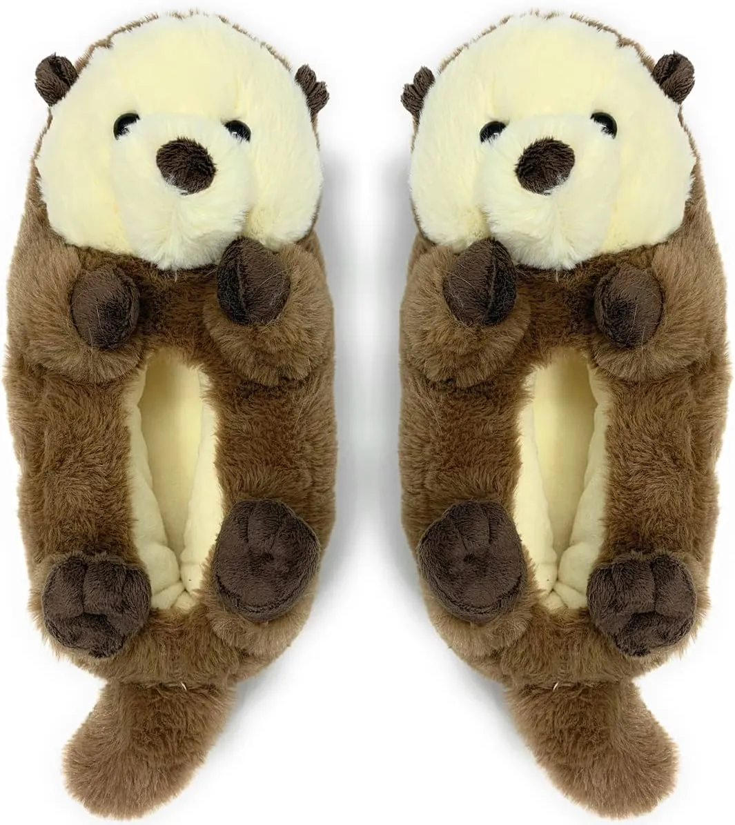 ooohyeah Kids Fuzzy Funny Animal Slippers, Cute Non-Slip Winter Warm House Shoes for Boys & Girls, Shoe Size 1-4