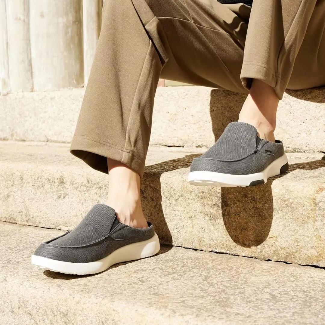 OrthoComfoot Men's Orthopedic Slip-On Loafers Walking Shoes with Arch Support: Casual Plantar Fasciitis Slippers for Flat Feet, Comfortable Orthotic Shoes for Foot and Heel Pain Relief