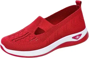 Orthopedic Shoes for Women Breathable Soft Walking Shoe Shoes Arch Support Slip On Sneakers Comfort Work Sneakers Woven Mesh Up Casual Running Going Out Flat Sneaker