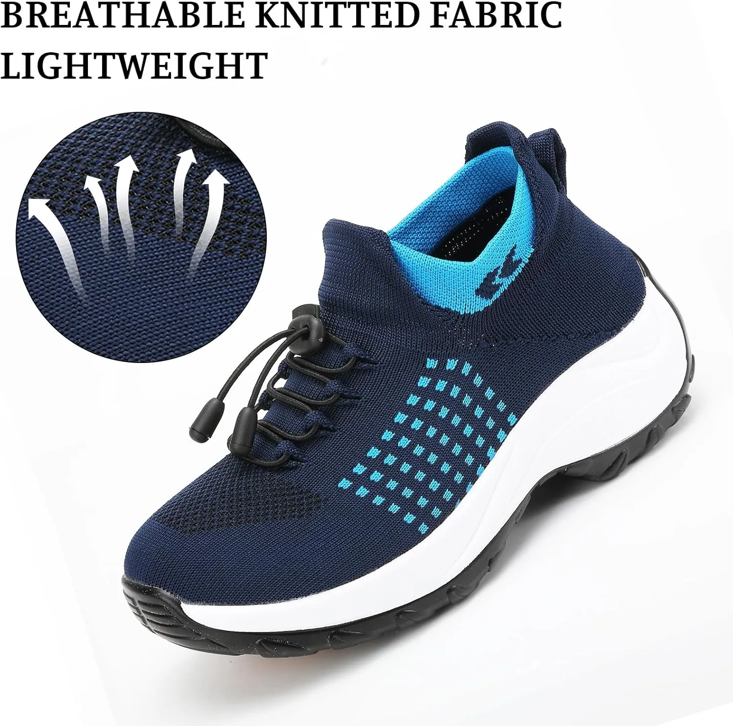 Orthopedic Shoes for Women Slip On Trainers Comfortwear Ortho Stretch Cushion Shoes Walking Shoe Modern Jazz Dance Sneakers Wedge Running Footwear Casual Platform Loafers Thick Bottom