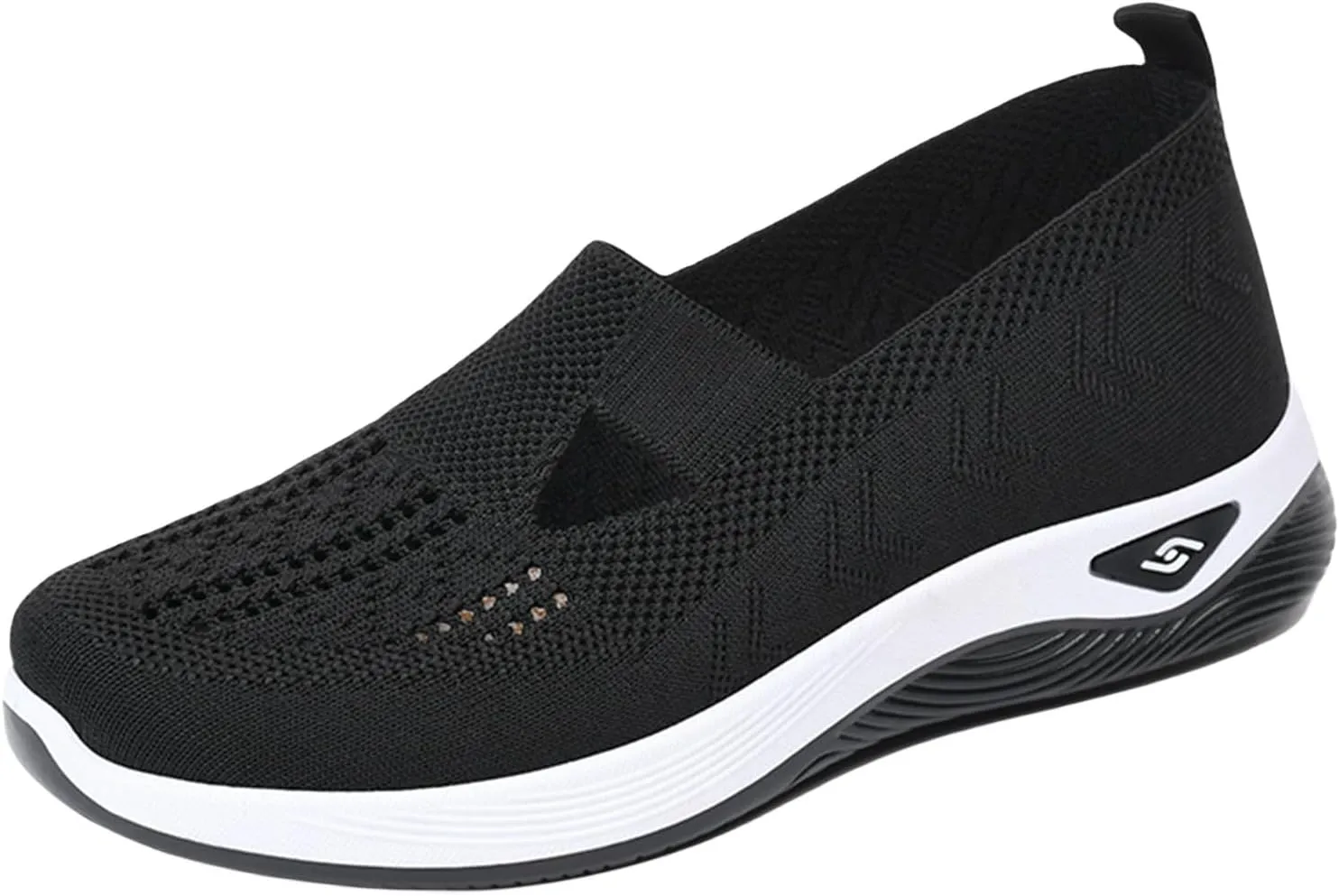Orthopedic Shoes for Women Wide Width Walking Sneakers Mesh Comfortable Lightweight Slip on Sneakers Women Arch Support,Women's Woven Orthopedic Breathable Soft Shoes Diabetic Nurse Sneaker