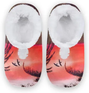 Oyihfvs Unisex Fuzzy House Slippers Memory Foam Warm Slip Shoes Fur Lining M-XXL