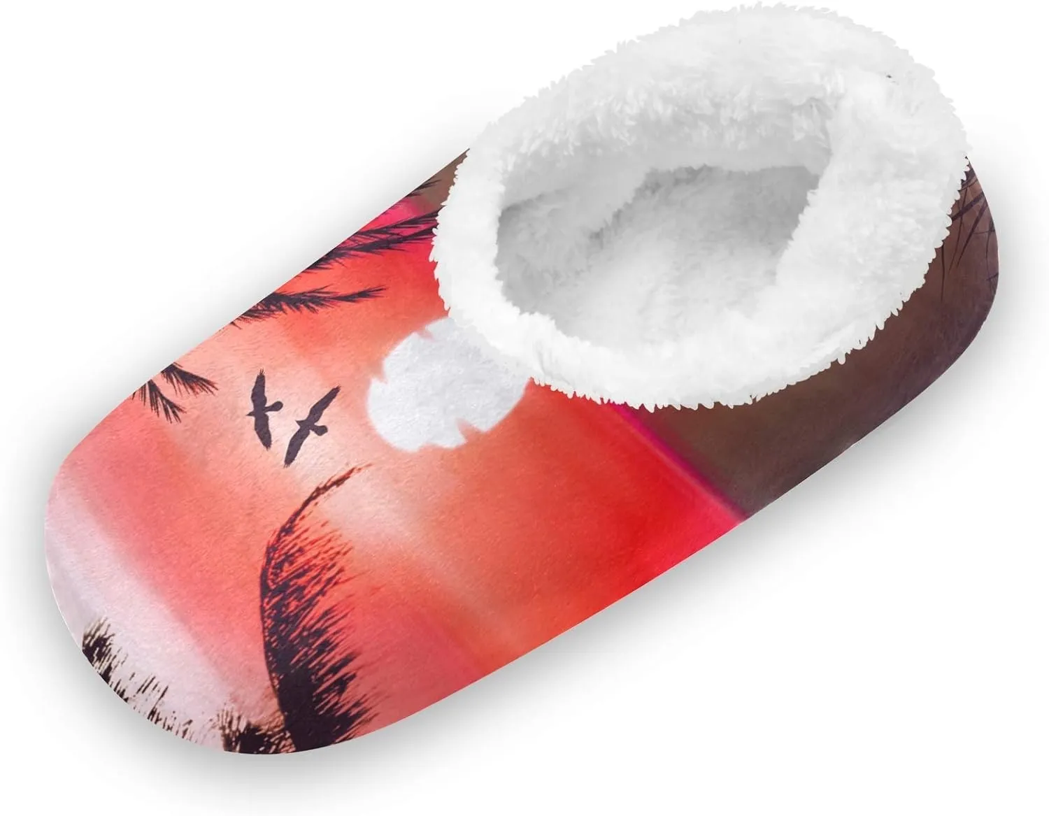 Oyihfvs Unisex Fuzzy House Slippers Memory Foam Warm Slip Shoes Fur Lining M-XXL
