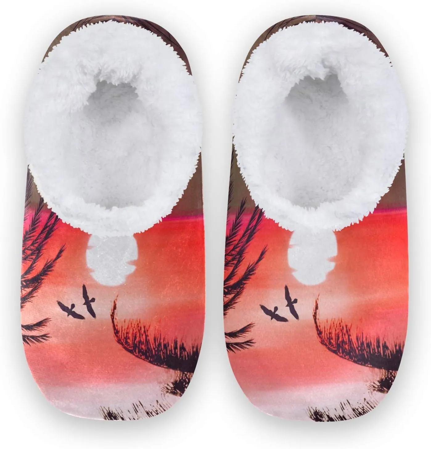 Oyihfvs Unisex Fuzzy House Slippers Memory Foam Warm Slip Shoes Fur Lining M-XXL