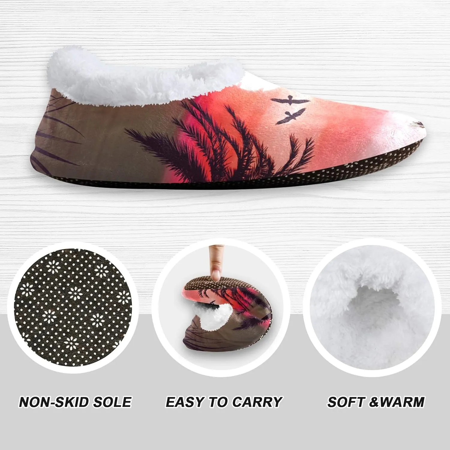 Oyihfvs Unisex Fuzzy House Slippers Memory Foam Warm Slip Shoes Fur Lining M-XXL