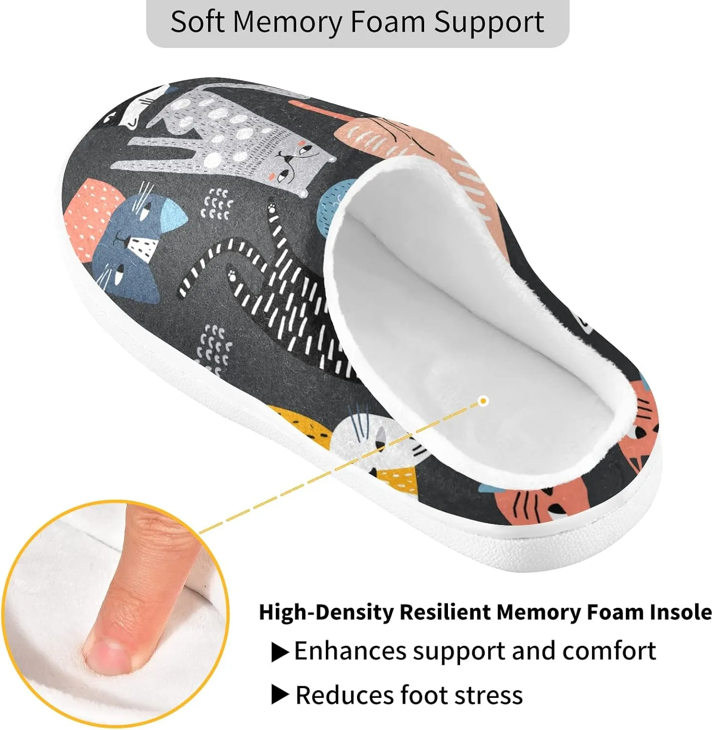 Oyihfvs Unisex Memory Foam Warm Slippers Comfort Soft Casual Shoes for Indoor Outdoor S-XXXL