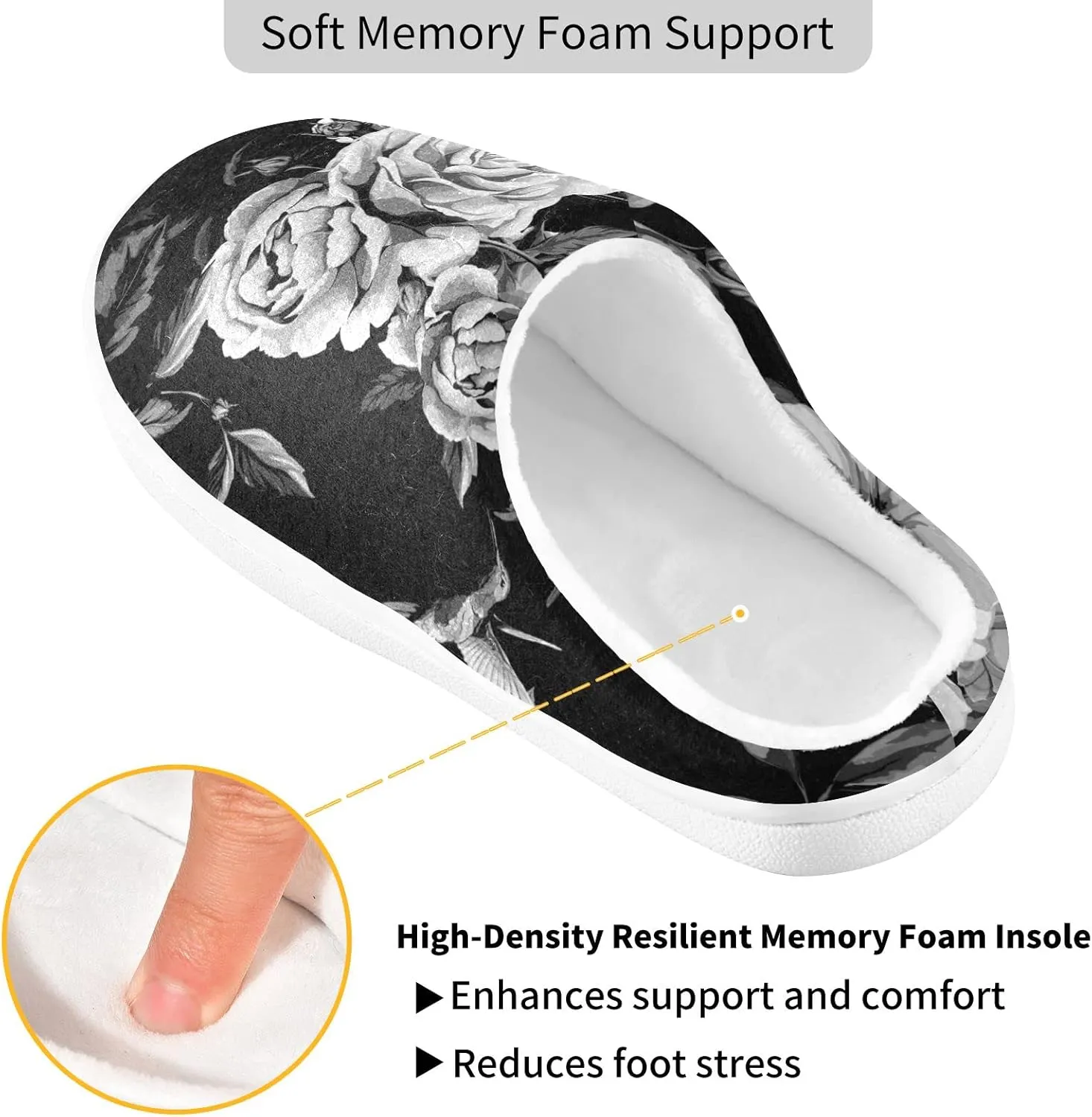 Oyihfvs Unisex Memory Foam Warm Slippers Comfort Soft Casual Shoes for Indoor Outdoor S-XXXL