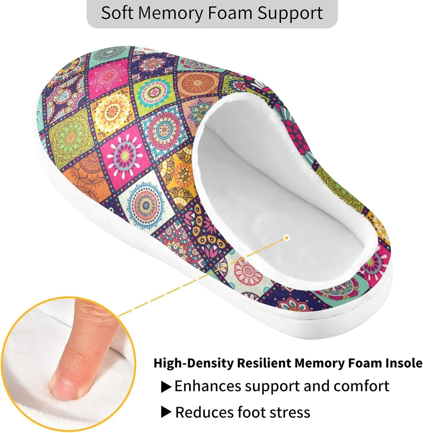 Oyihfvs Unisex Memory Foam Warm Slippers Comfort Soft Casual Shoes for Indoor Outdoor S-XXXL