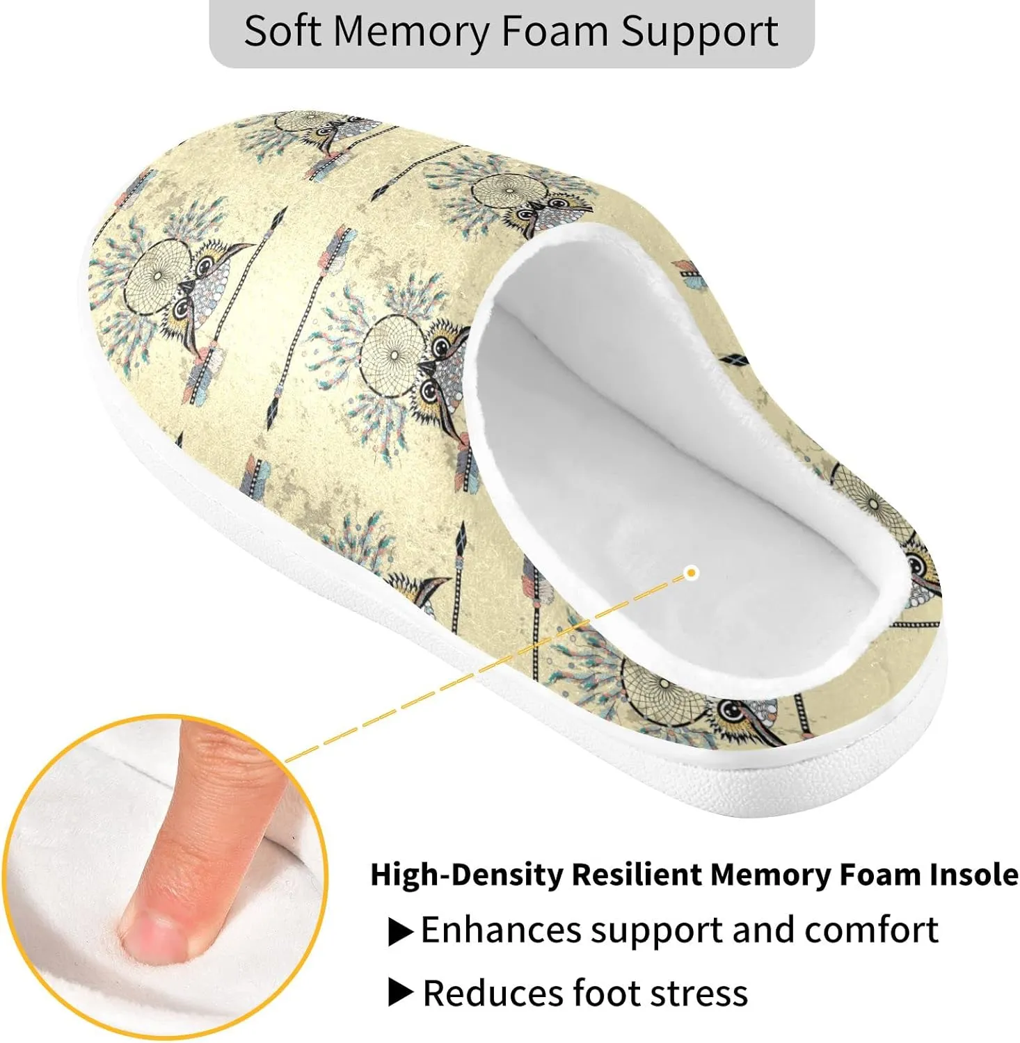Oyihfvs Unisex Memory Foam Warm Slippers Comfort Soft Casual Shoes for Indoor Outdoor S-XXXL
