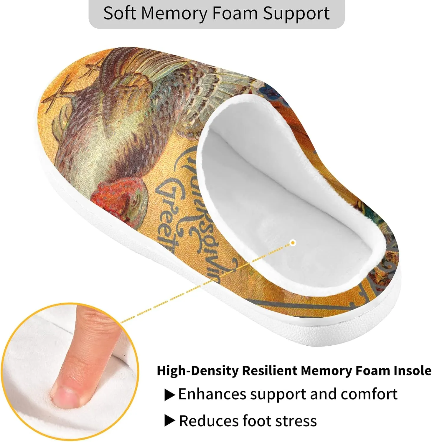 Oyihfvs Unisex Memory Foam Warm Slippers Comfort Soft Casual Shoes for Indoor Outdoor S-XXXL