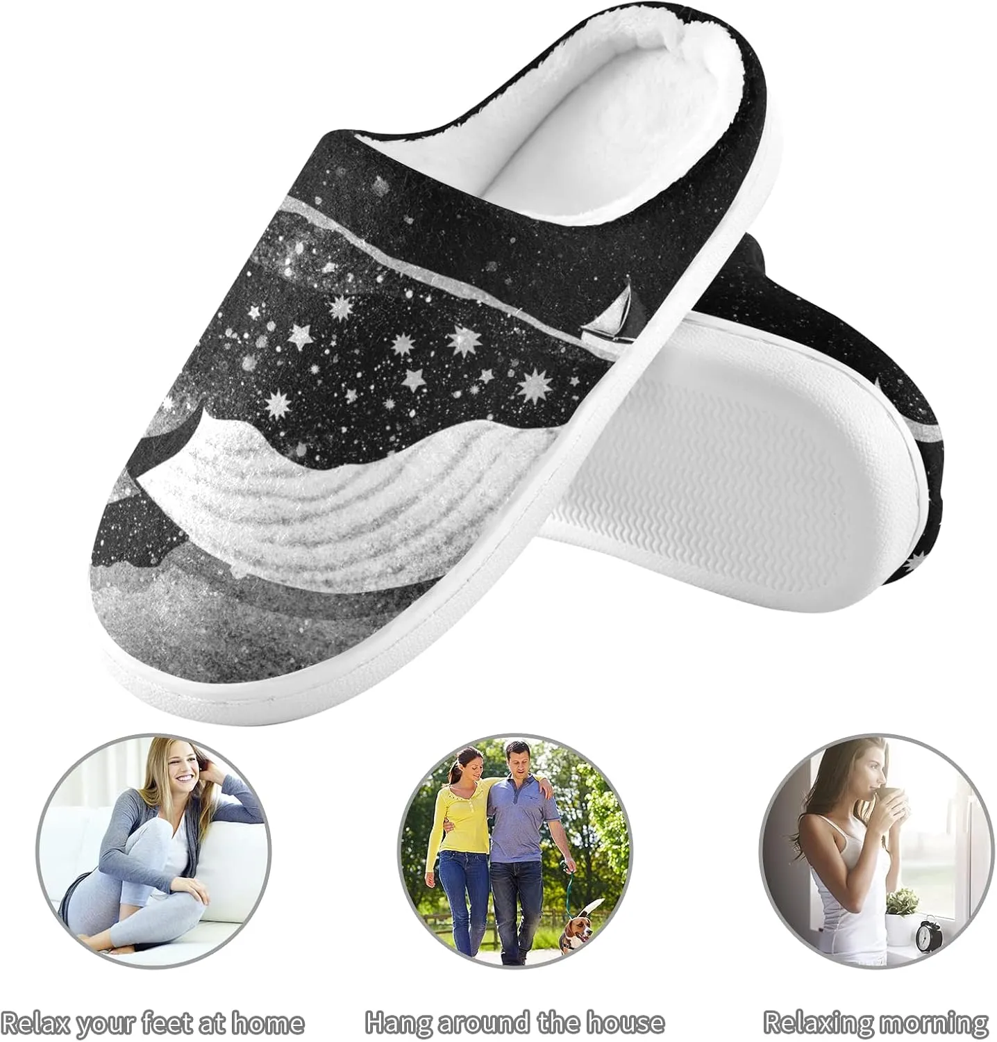 Oyihfvs Unisex Memory Foam Warm Slippers Comfort Soft Casual Shoes for Indoor Outdoor S-XXXL