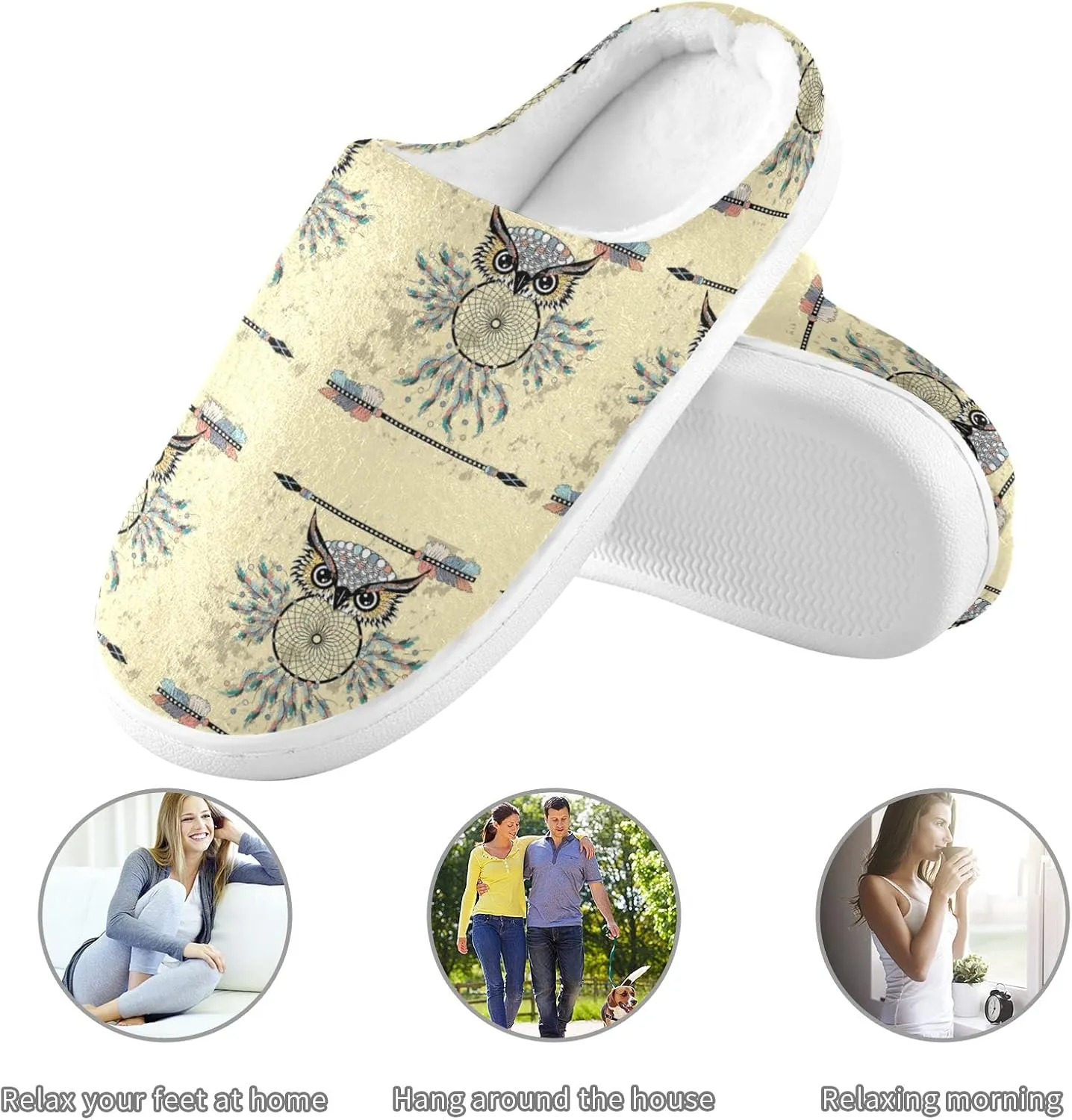 Oyihfvs Unisex Memory Foam Warm Slippers Comfort Soft Casual Shoes for Indoor Outdoor S-XXXL