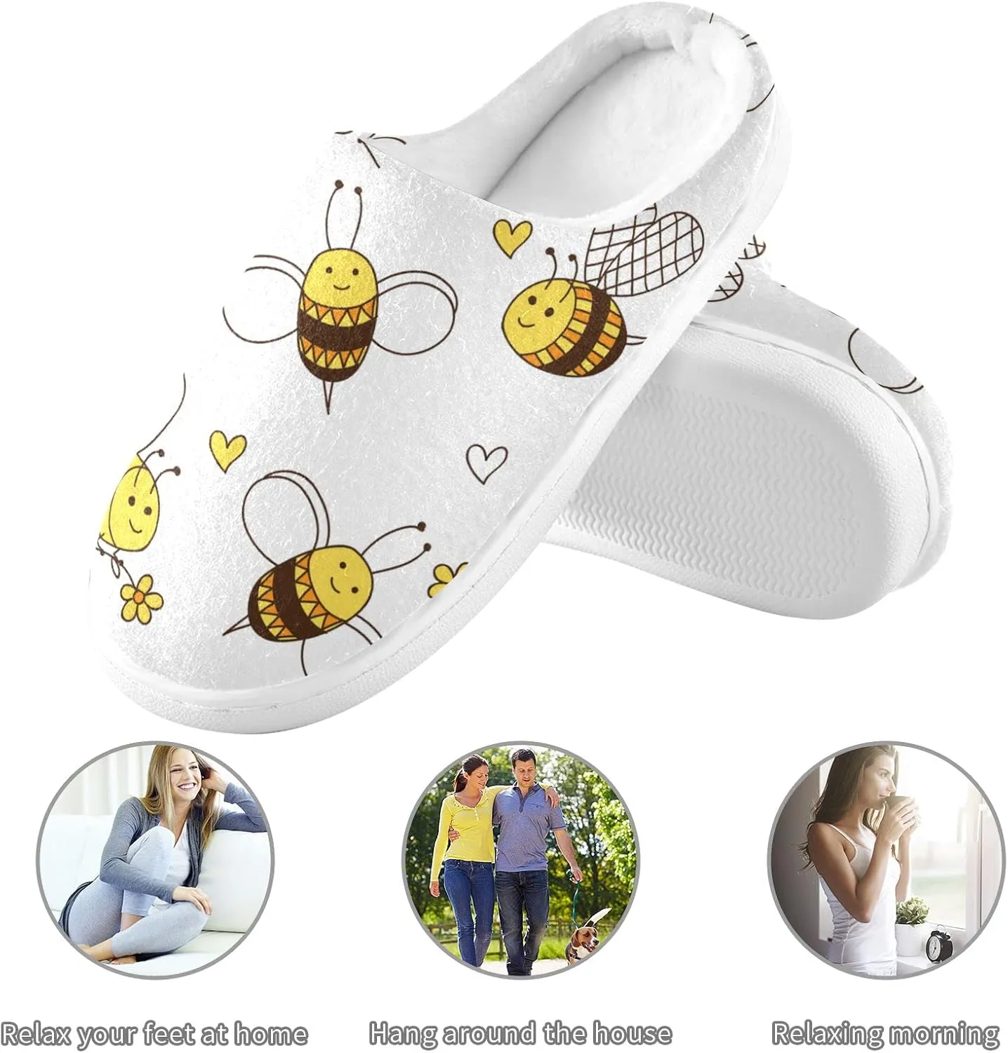 Oyihfvs Unisex Memory Foam Warm Slippers Comfort Soft Casual Shoes for Indoor Outdoor S-XXXL