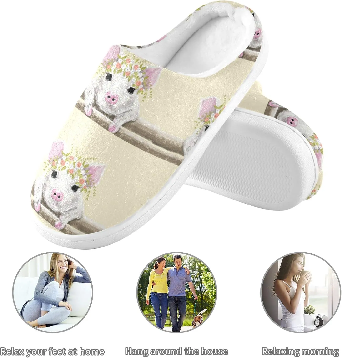 Oyihfvs Unisex Memory Foam Warm Slippers Comfort Soft Casual Shoes for Indoor Outdoor S-XXXL