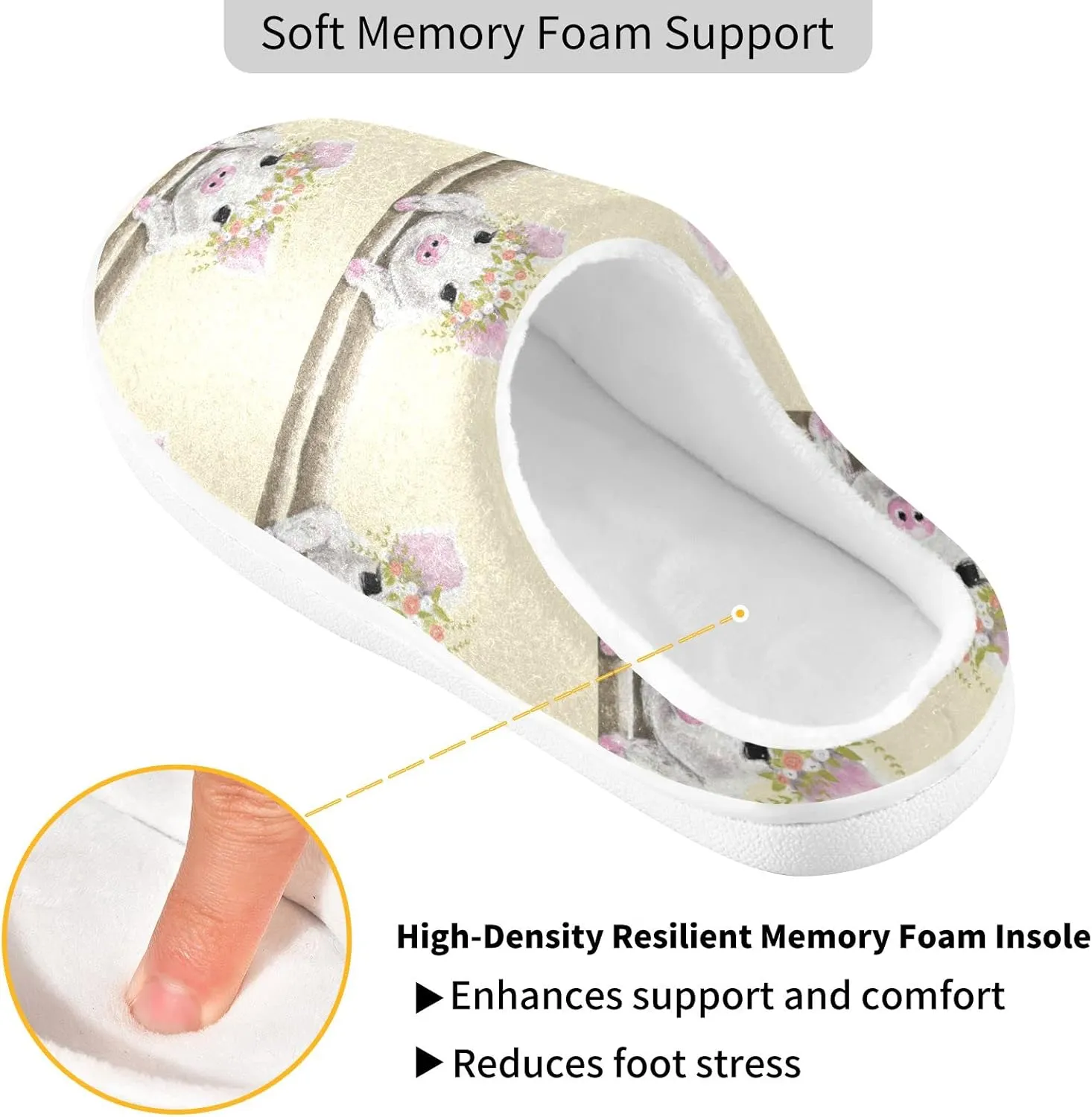 Oyihfvs Unisex Memory Foam Warm Slippers Comfort Soft Casual Shoes for Indoor Outdoor S-XXXL