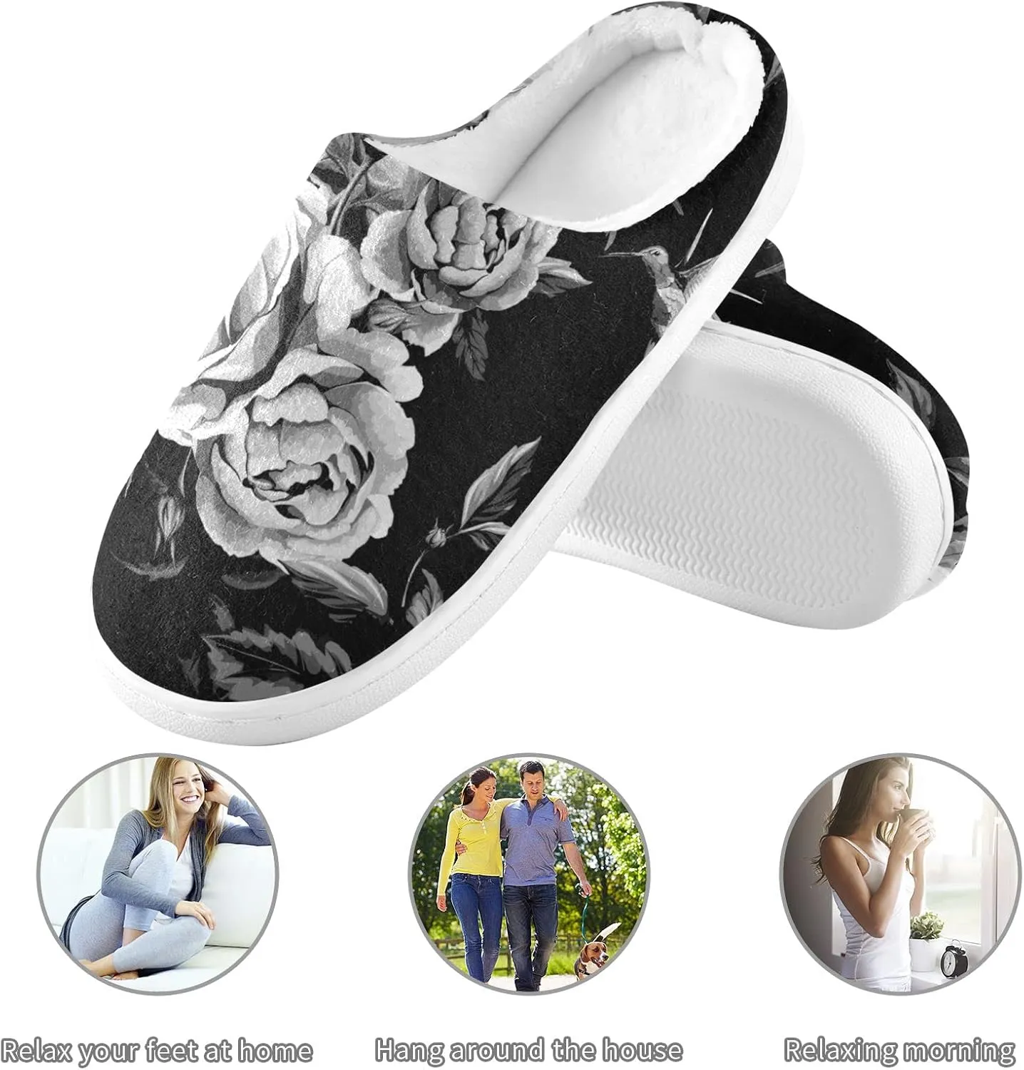 Oyihfvs Unisex Memory Foam Warm Slippers Comfort Soft Casual Shoes for Indoor Outdoor S-XXXL