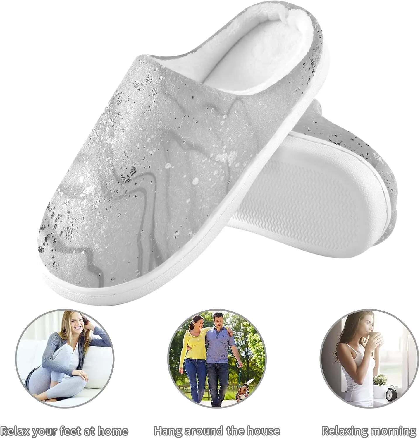 Oyihfvs Unisex Memory Foam Warm Slippers Comfort Soft Casual Shoes for Indoor Outdoor S-XXXL