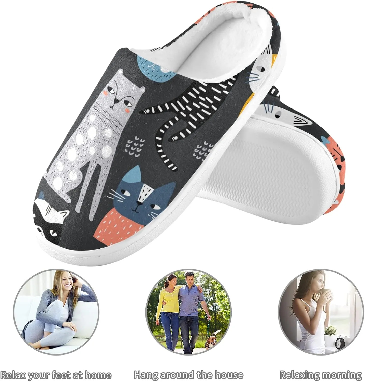Oyihfvs Unisex Memory Foam Warm Slippers Comfort Soft Casual Shoes for Indoor Outdoor S-XXXL