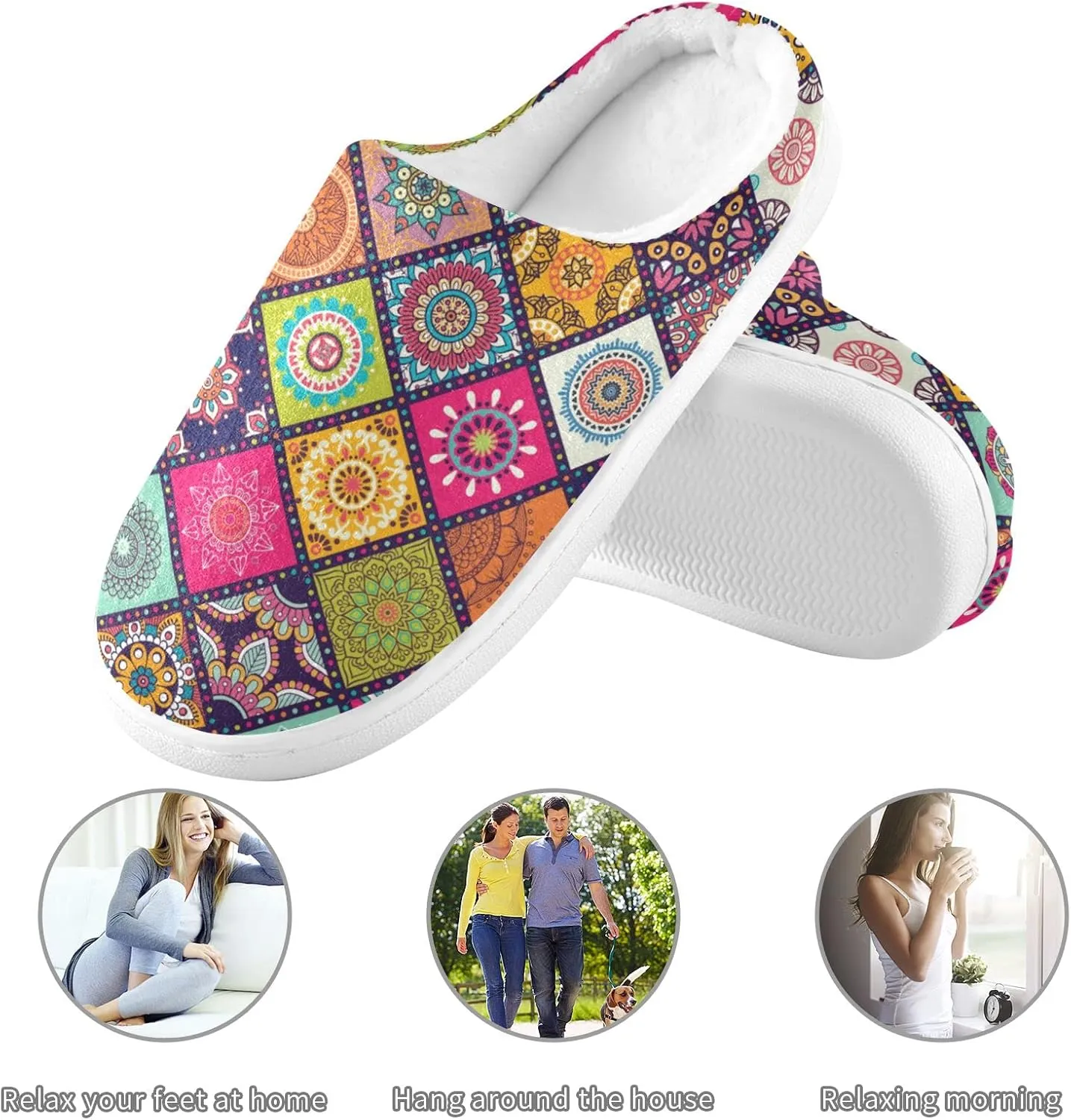 Oyihfvs Unisex Memory Foam Warm Slippers Comfort Soft Casual Shoes for Indoor Outdoor S-XXXL