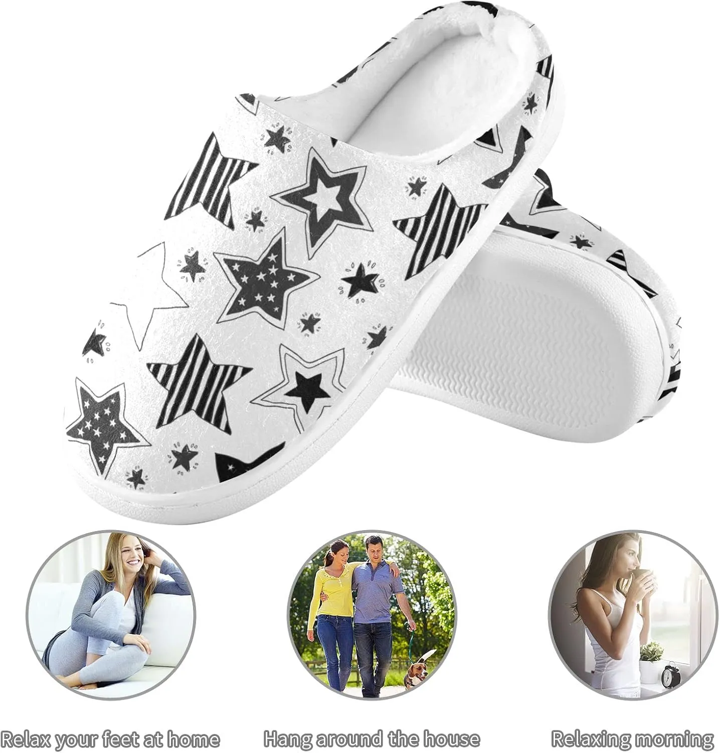 Oyihfvs Unisex Memory Foam Warm Slippers Comfort Soft Casual Shoes for Indoor Outdoor S-XXXL