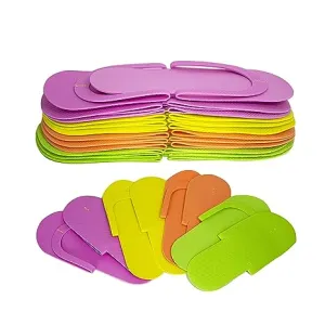 Pair Disposable Foam Pedicure Slippers Multi Color Flip Flop Salon Nail Spa