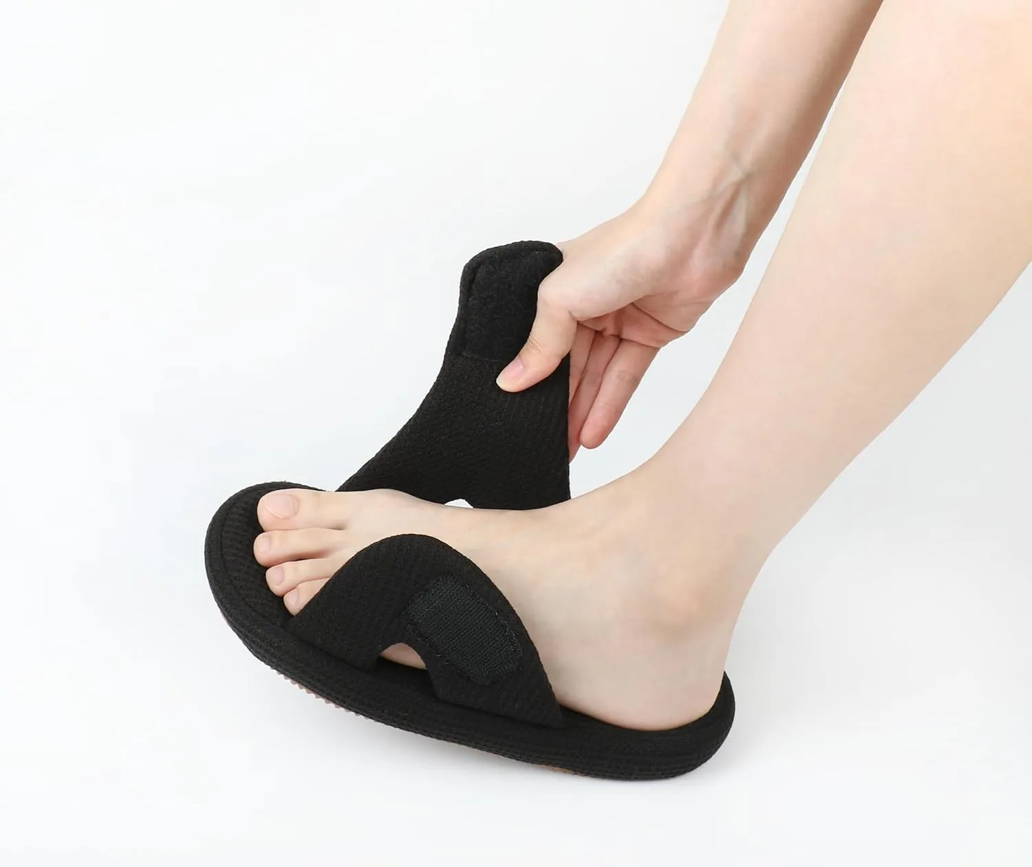 Panda Bros Women's Adjustable Slippers, Diabetic Slippers for Women Memory Foam, Open Toe Swollen Feet Slippers Bedroom House Indoor Outdoor Shoes with Rubber Sole