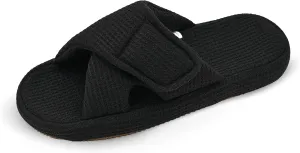 Panda Bros Women's Adjustable Slippers, Diabetic Slippers for Women Memory Foam, Open Toe Swollen Feet Slippers Bedroom House Indoor Outdoor Shoes with Rubber Sole