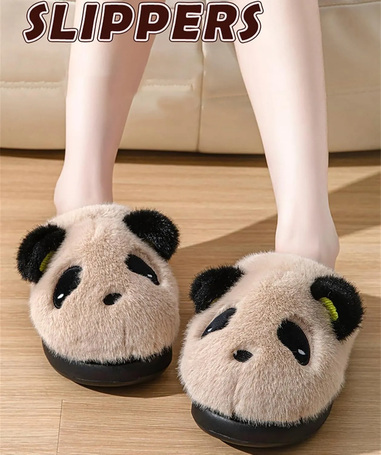 Panda Plush Animal Slippers - Warm & Soft Women's Home Slippers for Indoor/Outdoor
