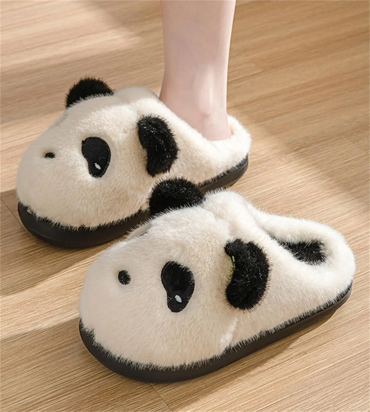 Panda Plush Animal Slippers - Warm & Soft Women's Home Slippers for Indoor/Outdoor