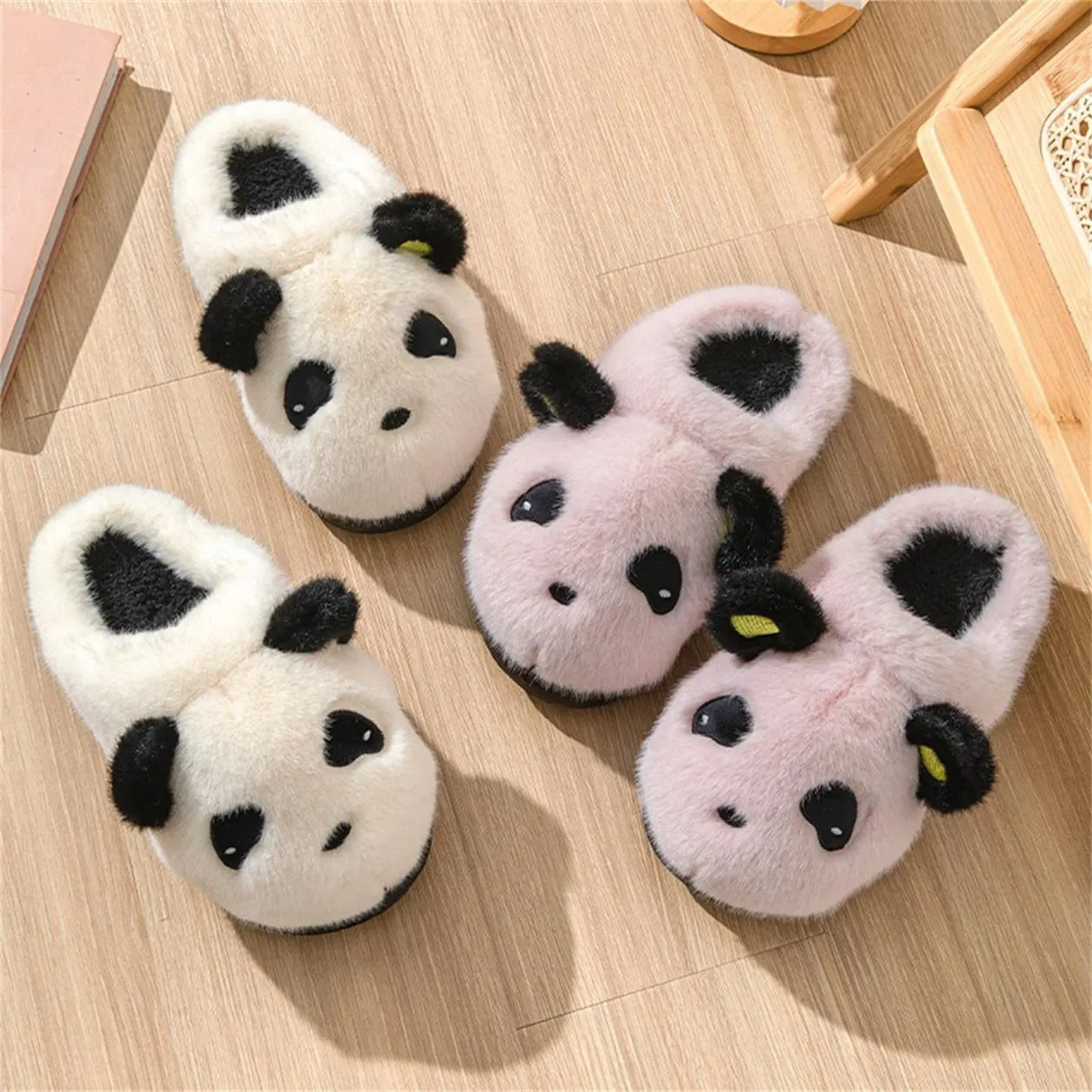 Panda Plush Animal Slippers - Warm & Soft Women's Home Slippers for Indoor/Outdoor