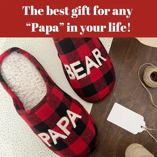 Papa Bear House Slipper, Buffalo Plaid