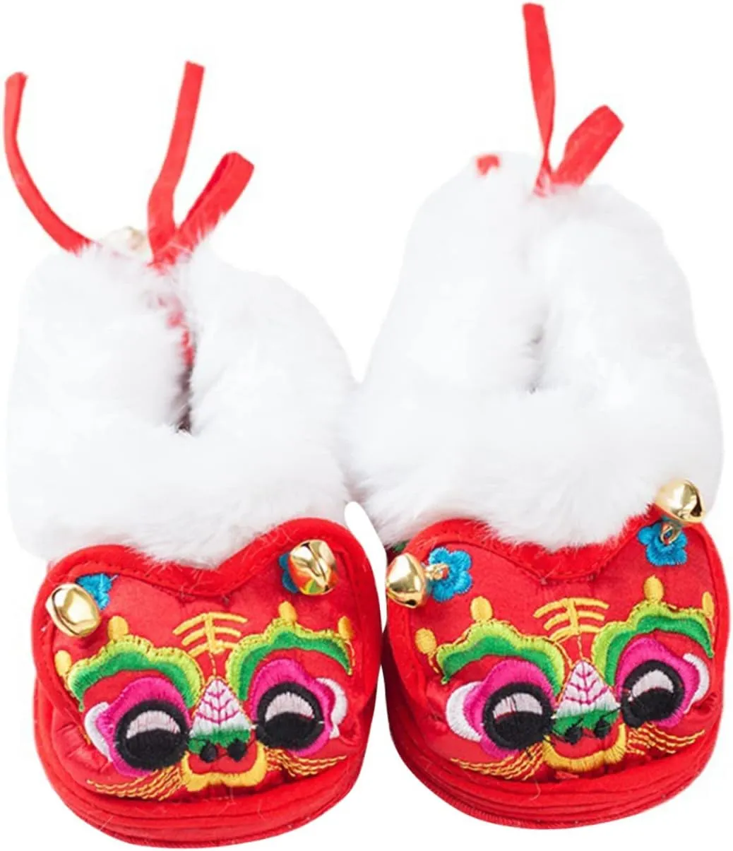 PartyKindom Cute Baby Shoes Tiger Head Cotton Shoes for Walking Toddlers Winter Warm and Safe