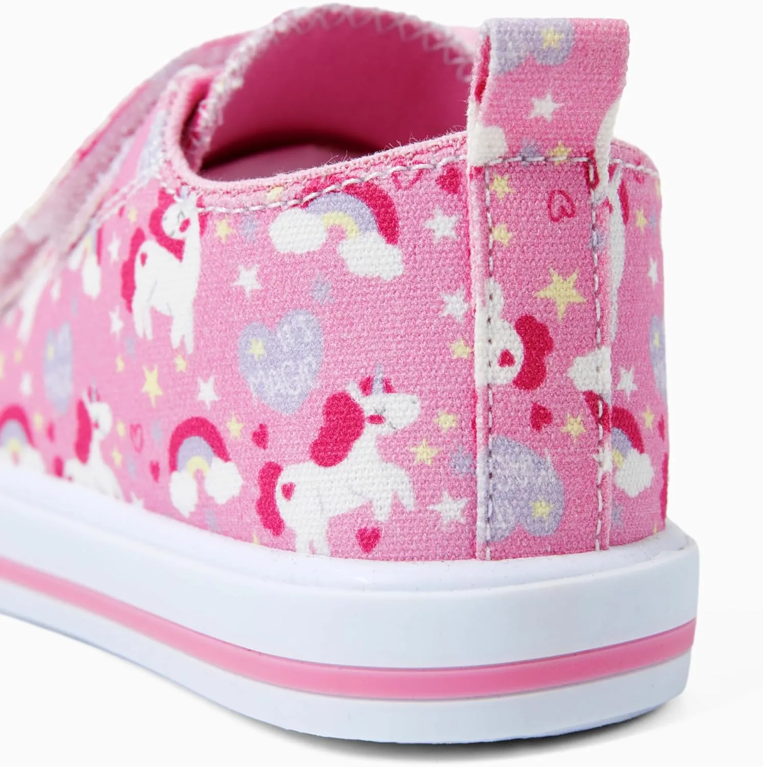 PATPAT Toddler Little Girls Canvas Sneakers Hook and Loop Kids Soft Walking Shoes