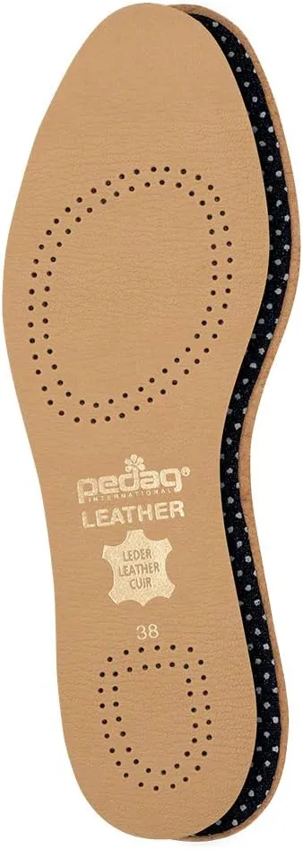 pedag Leather Insole with Sweat Wicking Carbon Layer, Handmade in Germany, Fits Pumps and Dress Shoes, Tan, US M13 / EU 46