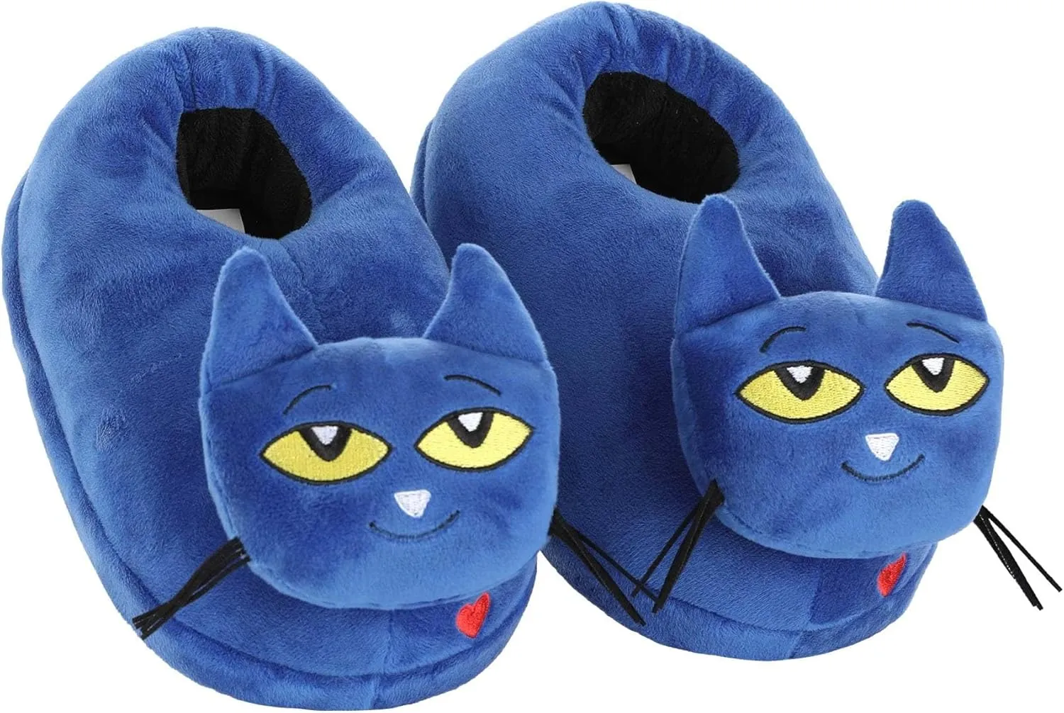 Pete The Cat Plush Slippers for Kids - Soft Fiber-Filled Slippers with Anti-Slip Soles & Embroidered Details