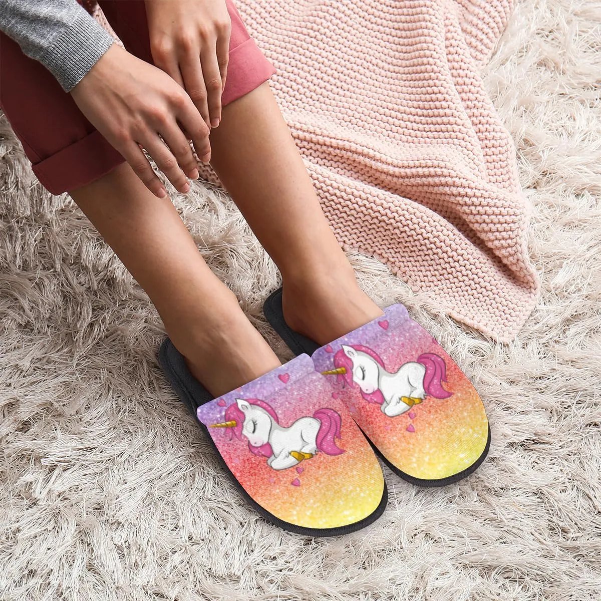 Pineapple Fruit Soft Women Slippers Cozy House Shoes Lightweight Fuzzy Slippers Memory Foam Slippers for Women Indoor and Outdoor