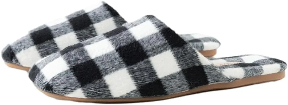 Plaid Slippers for Women Men Classic House Slippers Fuzzy Comfy Unisex House Shoes Bedroom Slippers Indoor Outdoor 2024 New