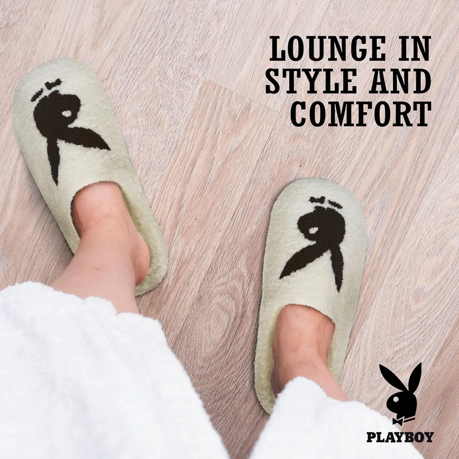 Playboy Mens Slippers Gifts for Men Extra Cozy Fuzzy House Slippers Slip On