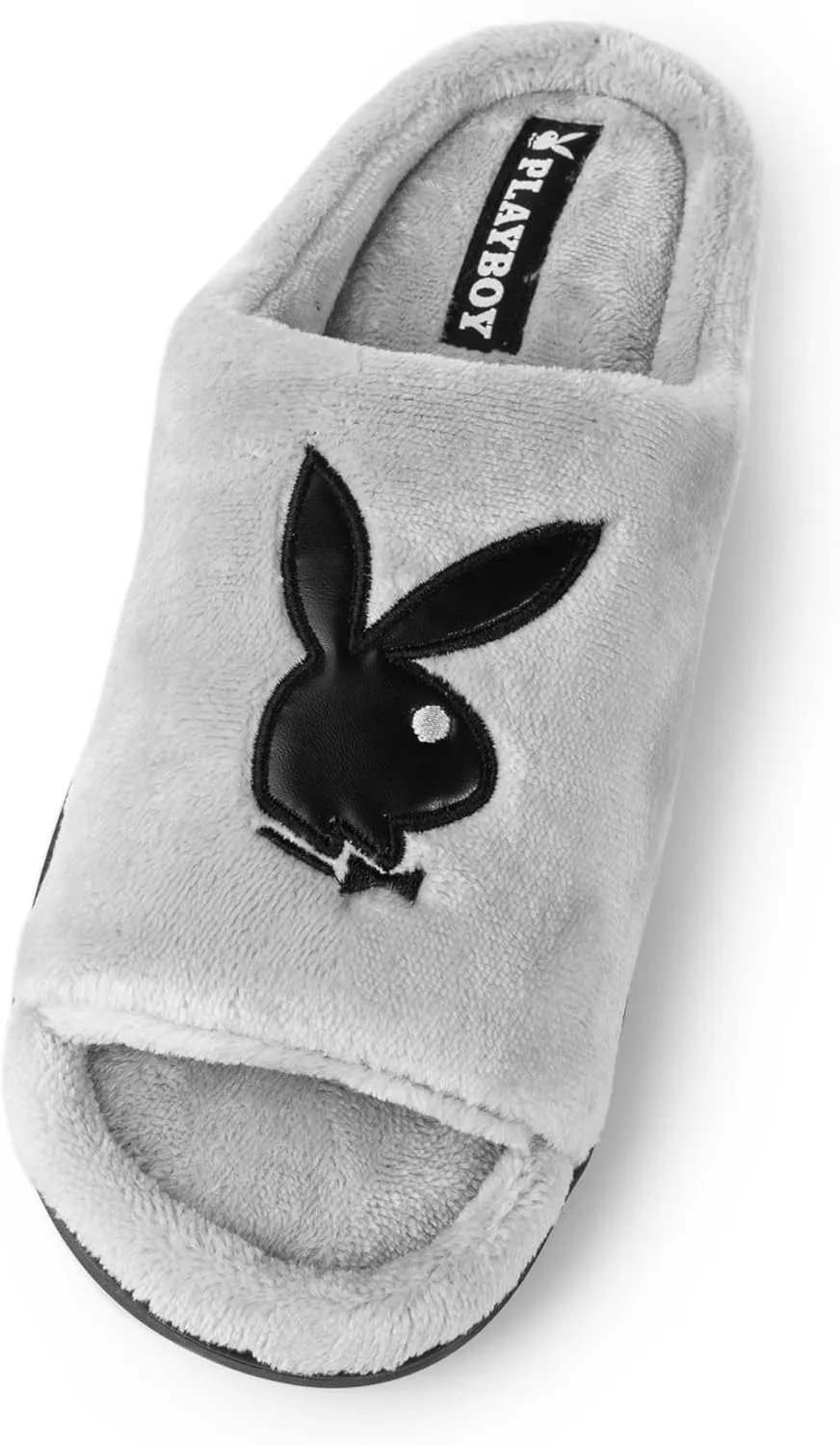 PLAYBOY Unisex-Adult Adjustable Cozy Plush Velour Memory Foam Indoor Outdoor Soled Slipper in Sizes S-XL