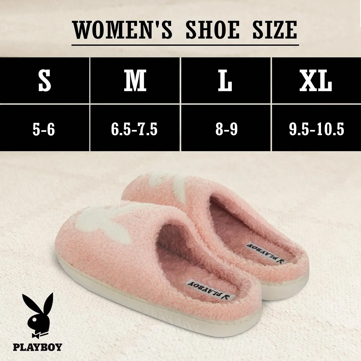 Playboy Womens Slippers Gifts for Women Extra Cozy Fuzzy House Slippers Slip On