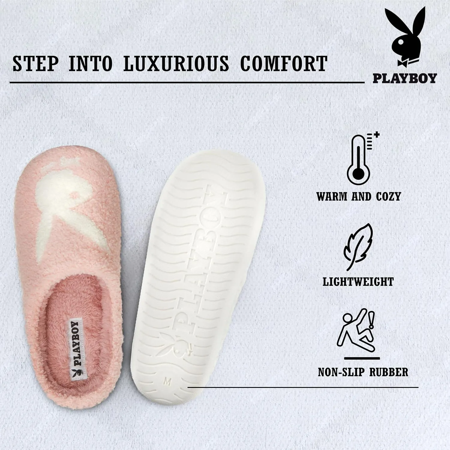 Playboy Womens Slippers Gifts for Women Extra Cozy Fuzzy House Slippers Slip On
