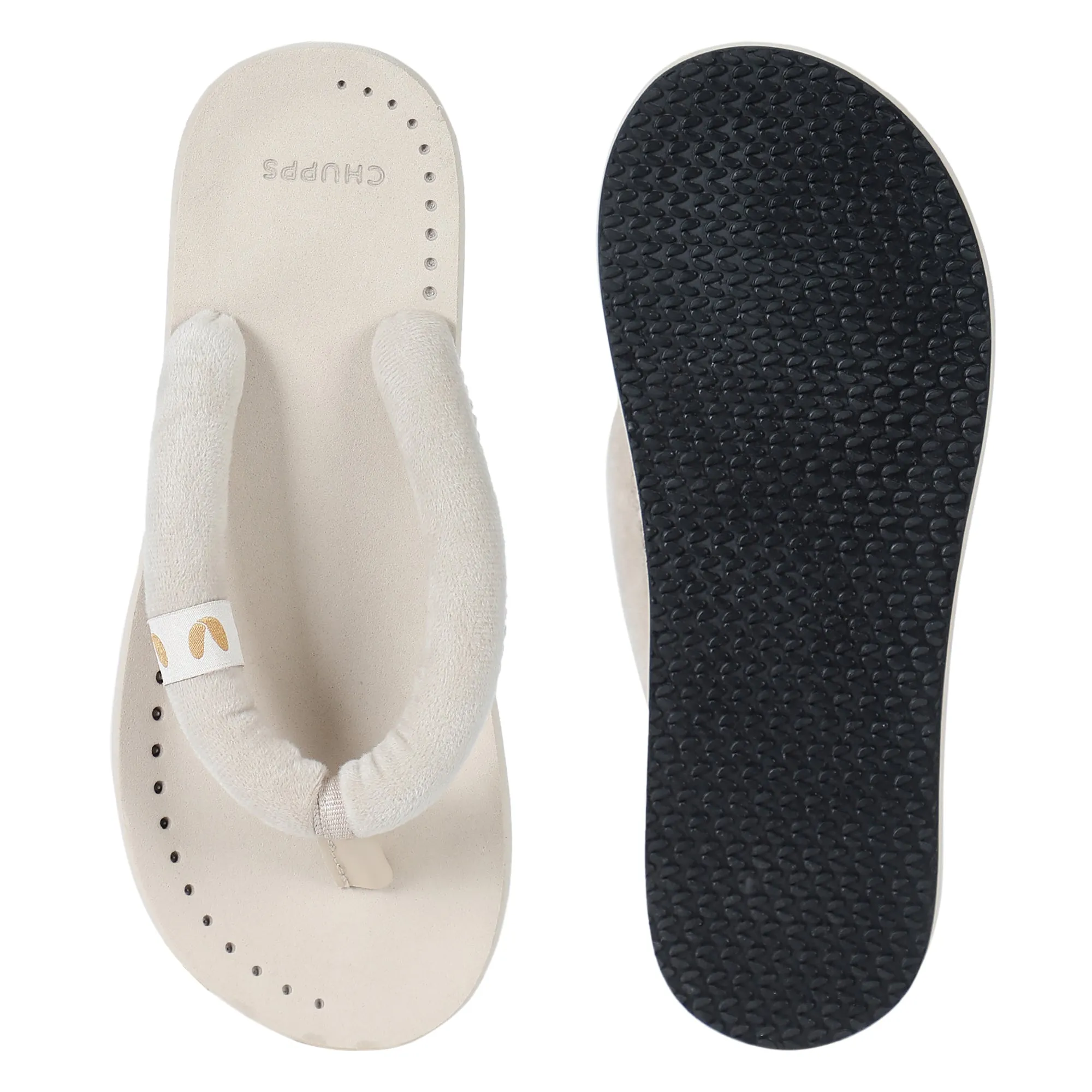 Plush Beige V-Straps