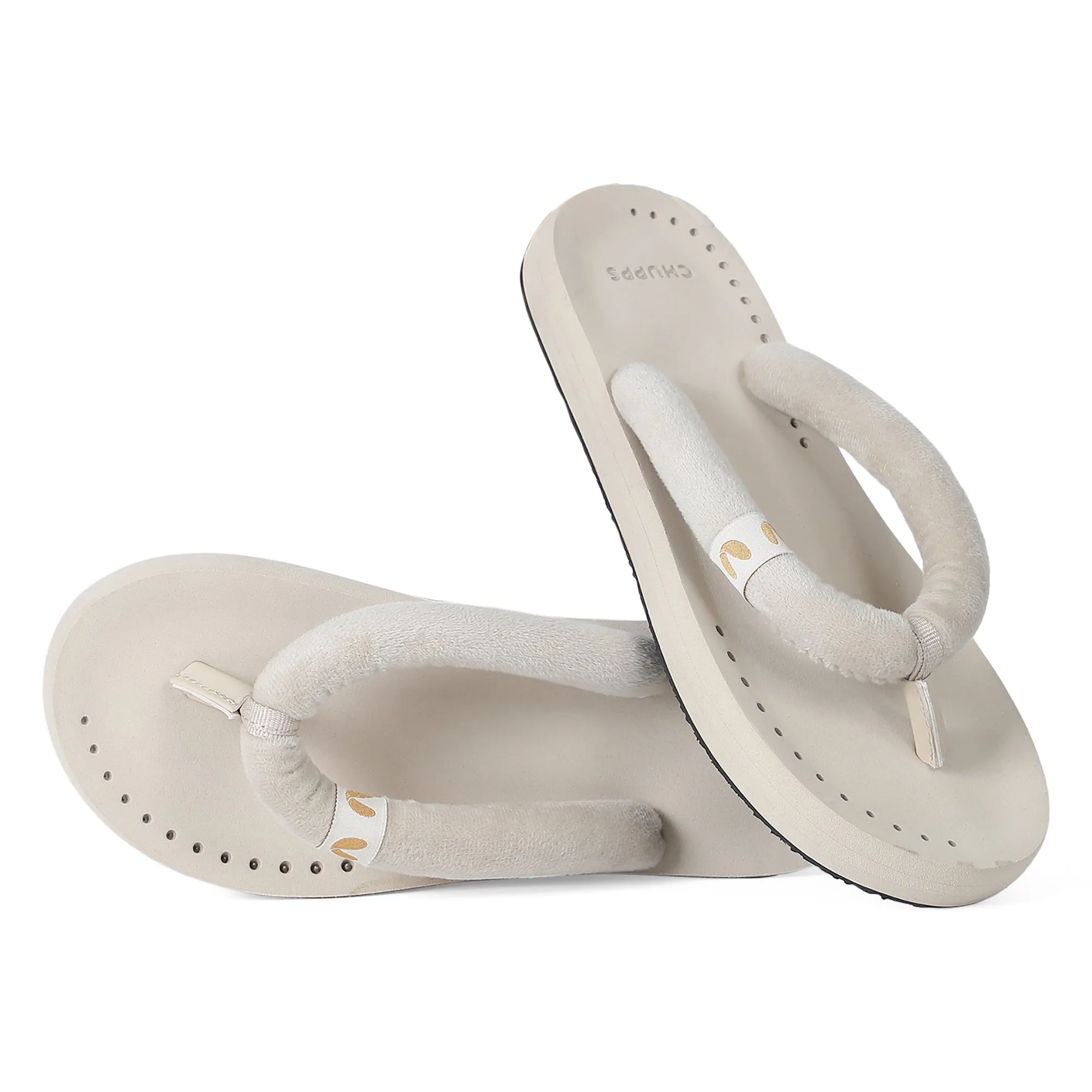 Plush Beige V-Straps