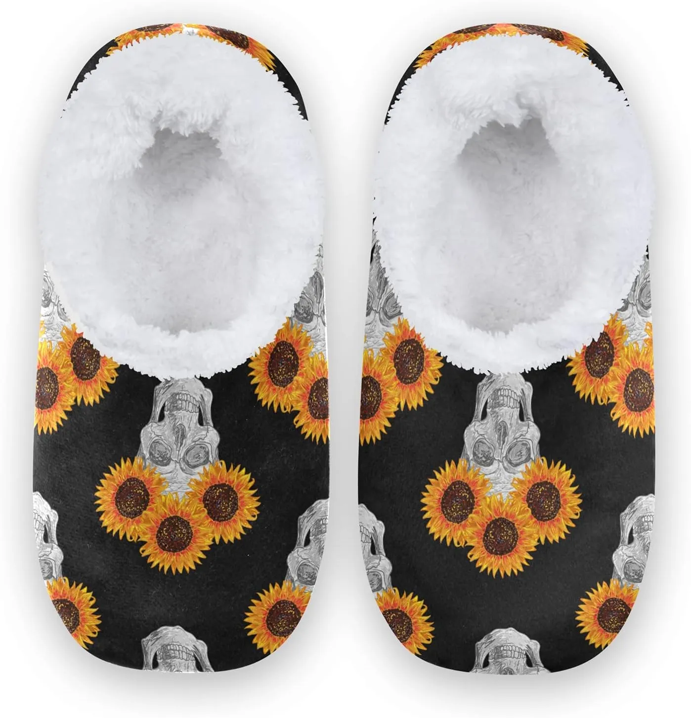 Poeticcity Unisex Fuzzy House Slippers, Warm Fur Lining Shoes, Non-Slip Memory Foam Slippers M-XXL