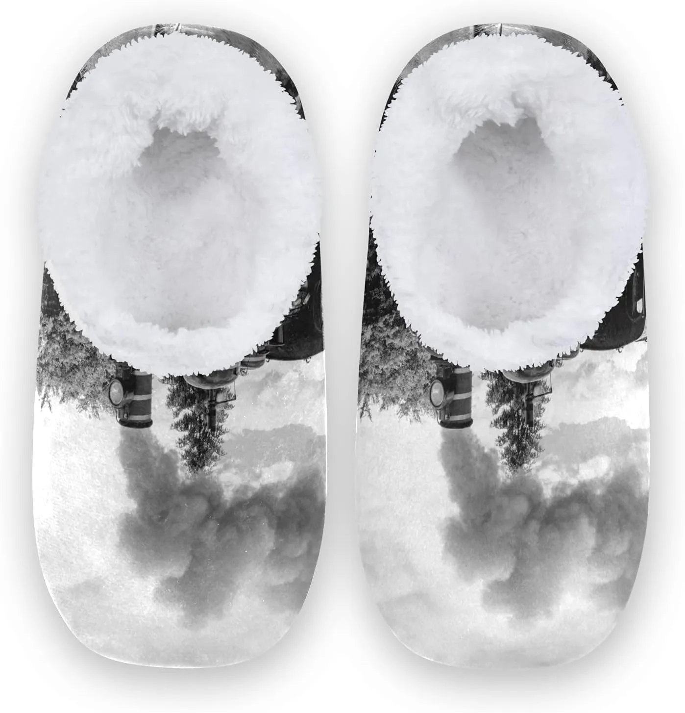 Poeticcity Unisex Fuzzy House Slippers, Warm Fur Lining Shoes, Non-Slip Memory Foam Slippers M-XXL