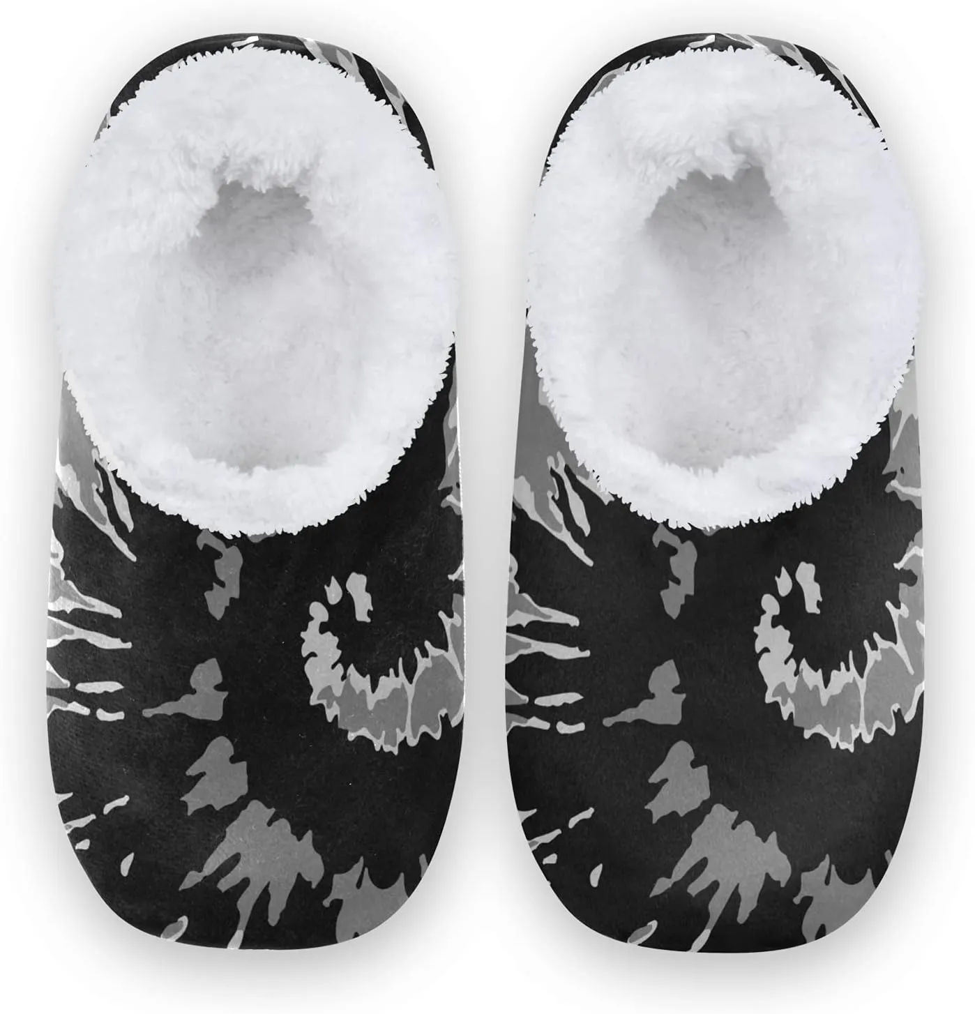 Poeticcity Unisex Fuzzy House Slippers, Warm Fur Lining Shoes, Non-Slip Memory Foam Slippers M-XXL